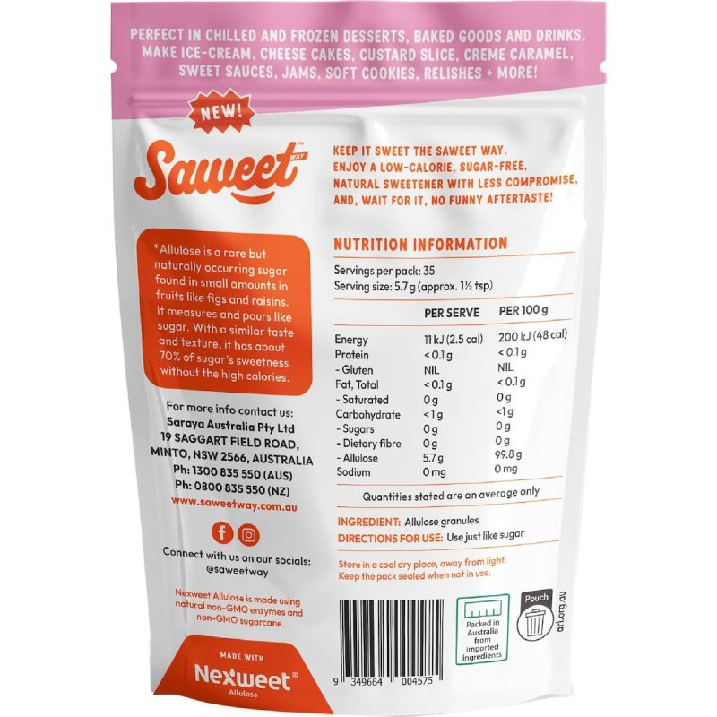 Saweet Pure Allulose Natural Sweetener 200g
