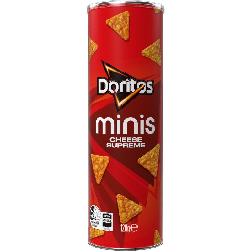 Doritos Minis Cheese Supreme Corn Chips Can 120g