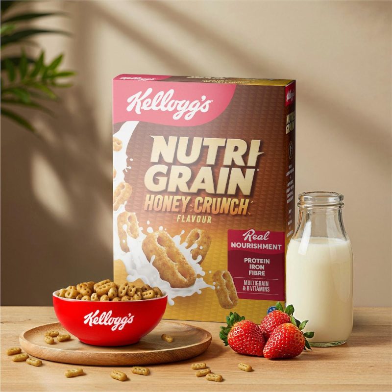 Kelloggs Nutri Grain Honey Crunch Breakfast Cereal 435g