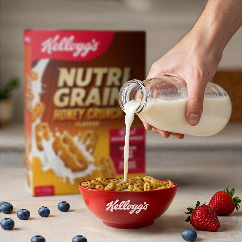 Kelloggs Nutri Grain Honey Crunch Breakfast Cereal 435g