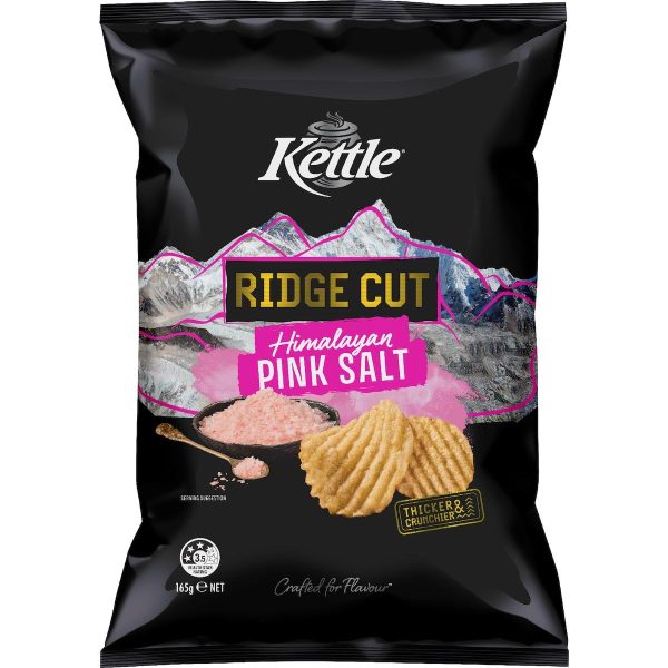 Kettle Ridge Cut Potato Chips Himalayan Pink Salt 165g