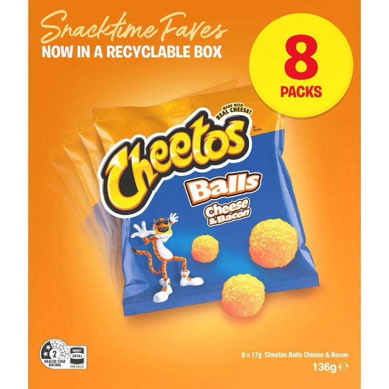 Cheetos Cheese And Bacon Balls Multipack 8 Pack 136g
