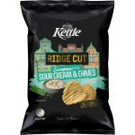 Kettle Ridge Cut Potato Chips European Sour Cream And Chives 165g