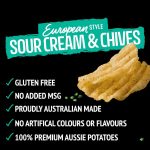 Kettle Ridge Cut Potato Chips European Sour Cream And Chives 165g