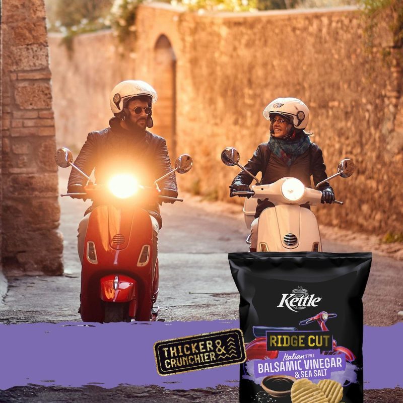 Kettle Ridge Cut Potato Chips Balsamic Vinegar And Sea Salt 165g