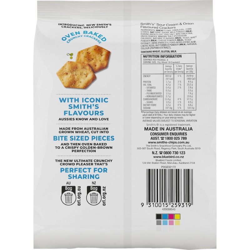 Smiths Crackers Sour Cream And Onion 160g
