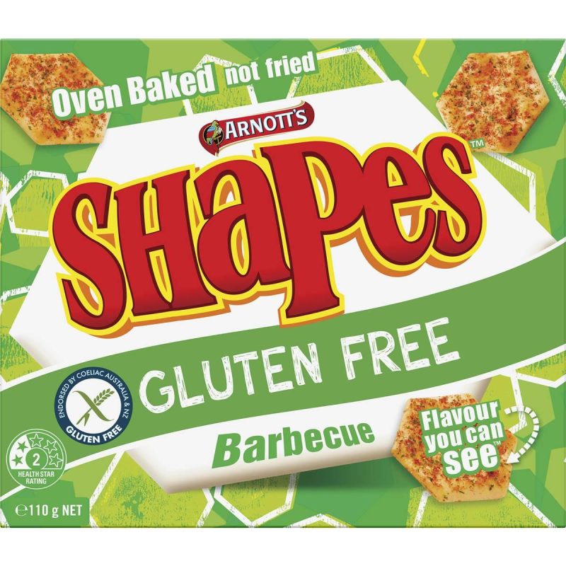 Arnotts Shapes Gluten Free Barbecue BBQ Crackers Biscuits 110g