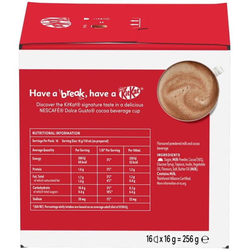 Nescafe Dolce Gusto Kit-Kat Hot Chocolate Pods Capsules 16 Pack