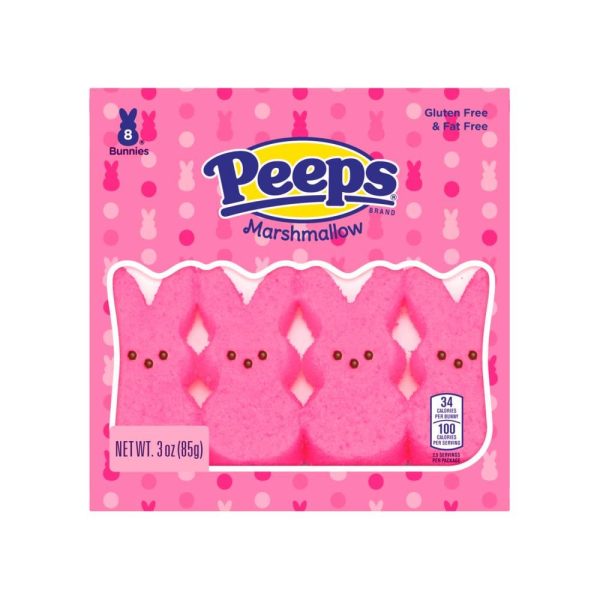 Peeps Marshmallow Pink Bunnies 8 Pack 85g