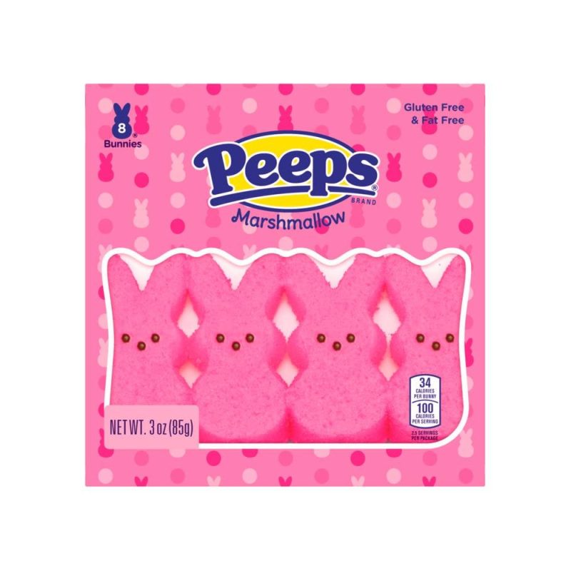 Peeps Marshmallow Pink Bunnies 8 Pack 85g