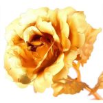 24K Gold Plated Rose With Heart Stand Anniversary Valentine Gift