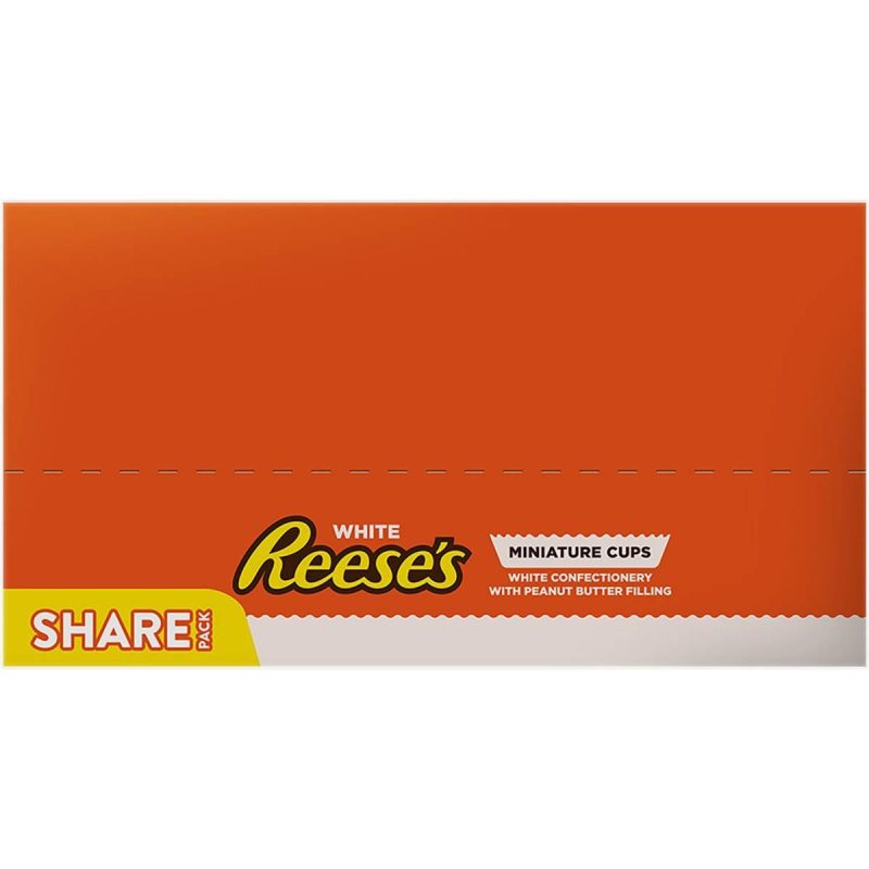 Reeses White Chocolate Miniature Cups With Peanut Butter Share Bag 120g
