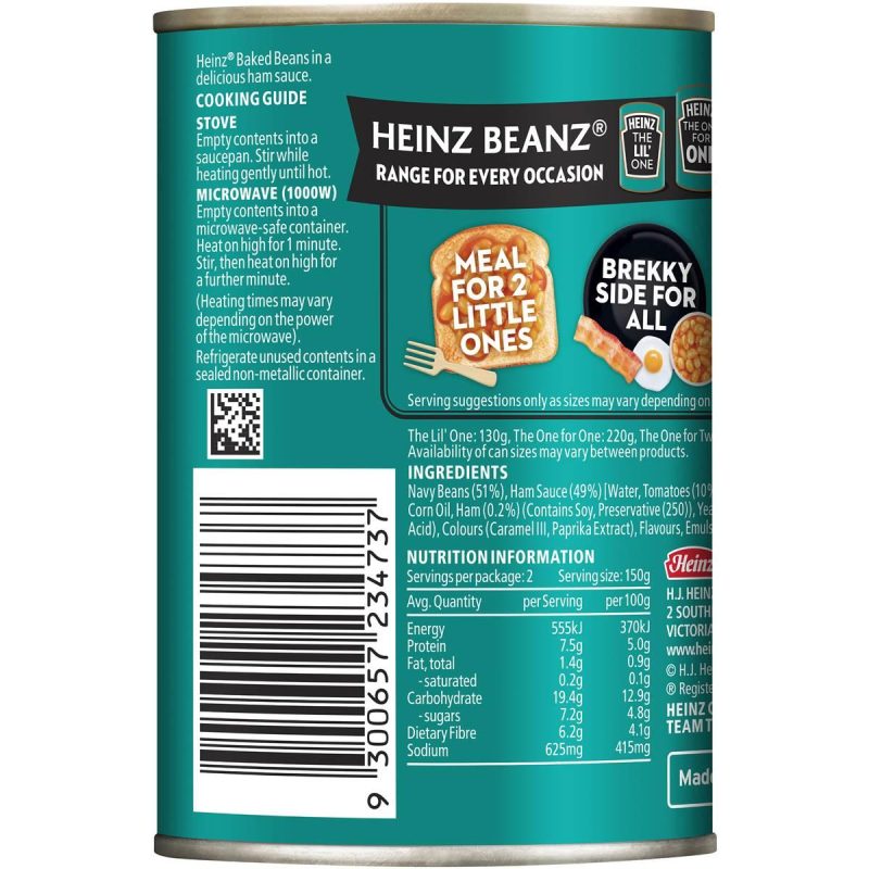 Heinz Baked Beans In Ham Sauce Can 300g