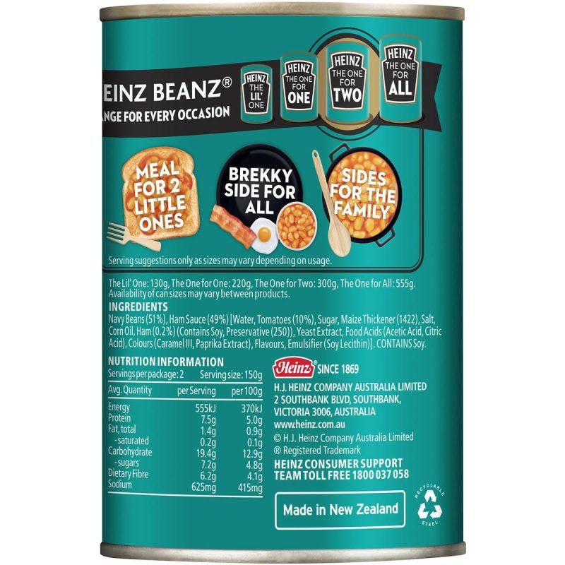 Heinz Baked Beans In Ham Sauce Can 300g