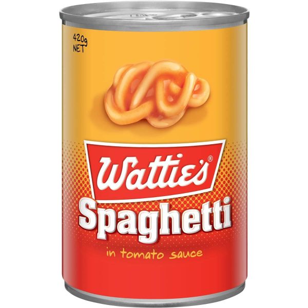 Watties Spaghetti In Tomato Sauce Can 420g