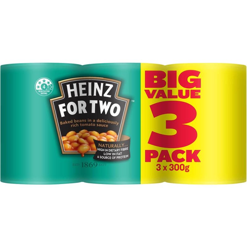 Heinz Baked Beans In Tomato Sauce Can 300g X 3 Cans