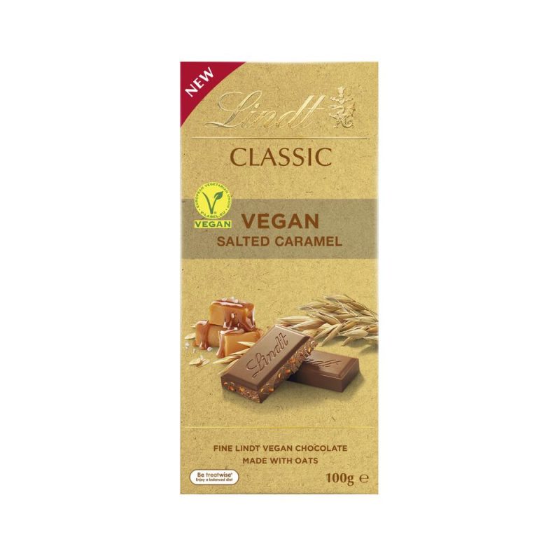 Lindt Classic Vegan Salted Caramel Chocolate Block Dairy Free 100g