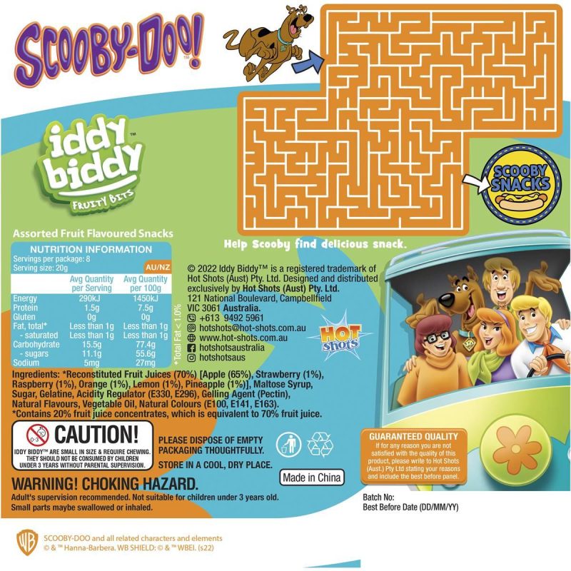 Iddy Biddy Fruit Bites Snacks Assorted Fruity Flavours 8 Packs