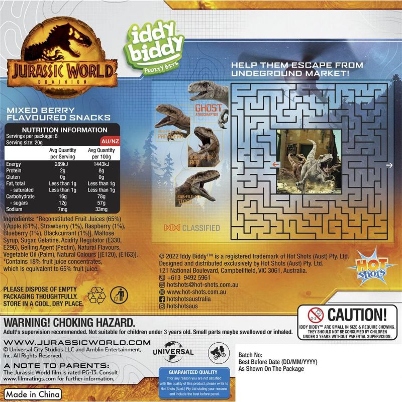 Iddy Biddy Fruit Bites Snacks Mixed Berry Flavour 8 Packs