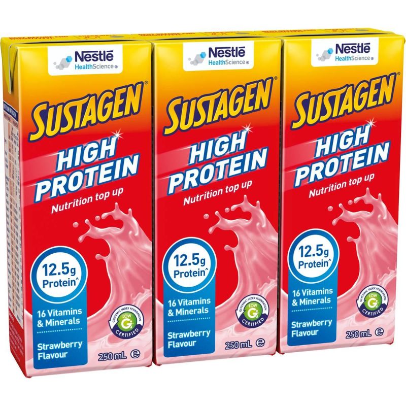Sustagen Strawberry Flavoured Milk Carton 250ml X 3 Cartons