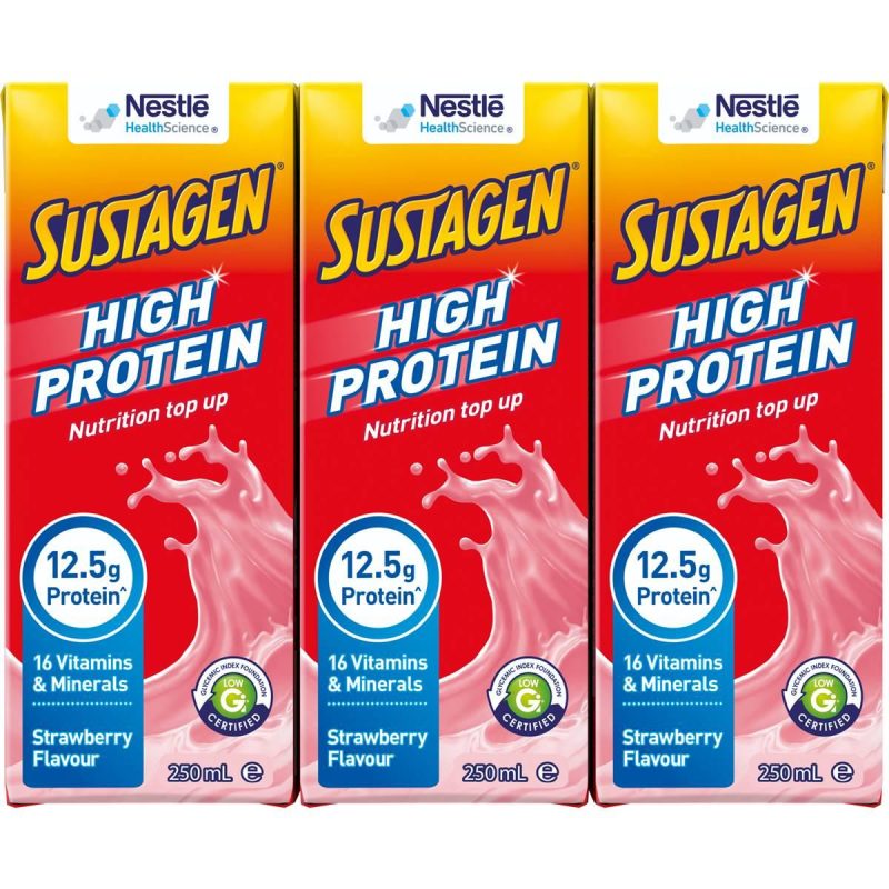 Sustagen Strawberry Flavoured Milk Carton 250ml X 3 Cartons