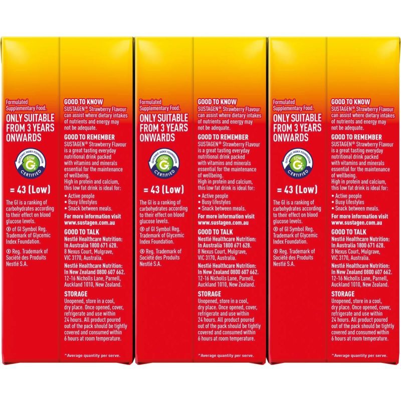 Sustagen Strawberry Flavoured Milk Carton 250ml X 3 Cartons