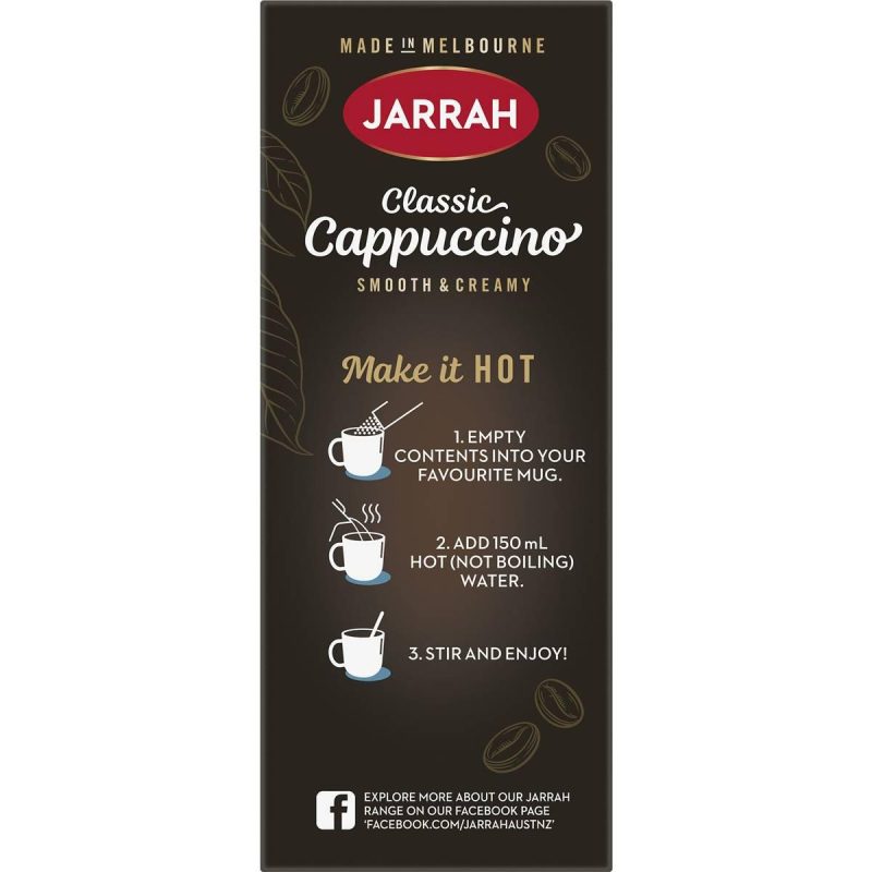 Jarrah Classic Cappuccino Coffee Drink Sachets 10 Pack