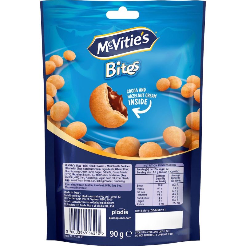 McVities Bites Mini Filled Cookies Vanilla Pack 90g