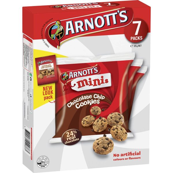 Arnotts Mini Chocolate Chip Cookies Biscuits 7 Packs
