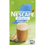 Nescafe Sugar Free Hazelnut Latte Coffee Sachets 10 Pack