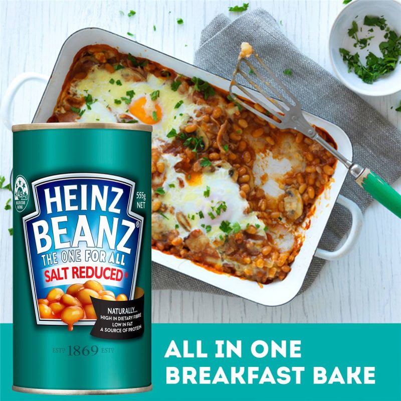 Heinz Baked Beans In Tomato Sauce Salt Reduced Can 555g
