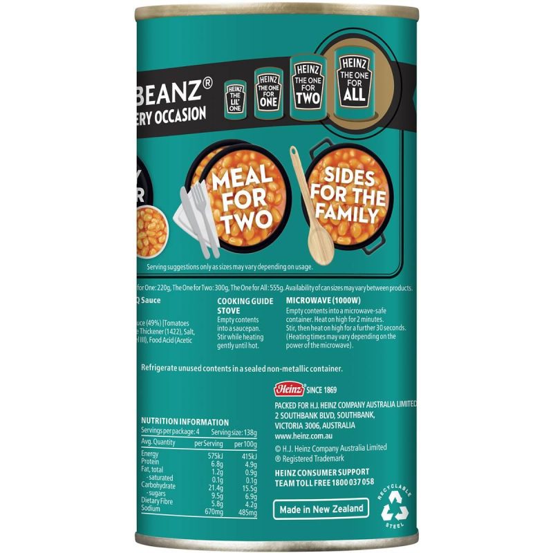 Heinz Baked Beans In BBQ Sauce Can 555g