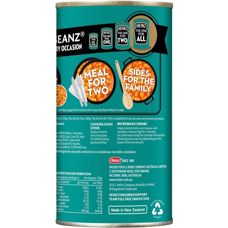 Heinz Baked Beans In Ham Sauce Can 555g
