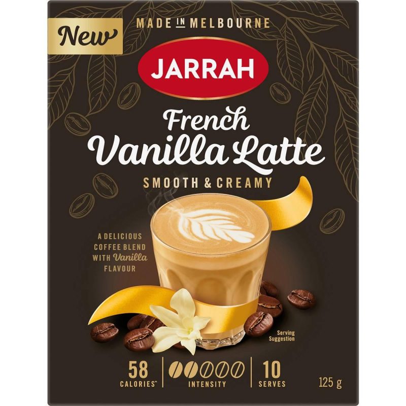 Jarrah French Vanilla Latte Coffee Drink Sachets 10 Pack