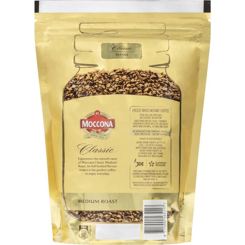 Moccona Classic Medium Roast Freeze Dried Instant Coffee Pouch 180g