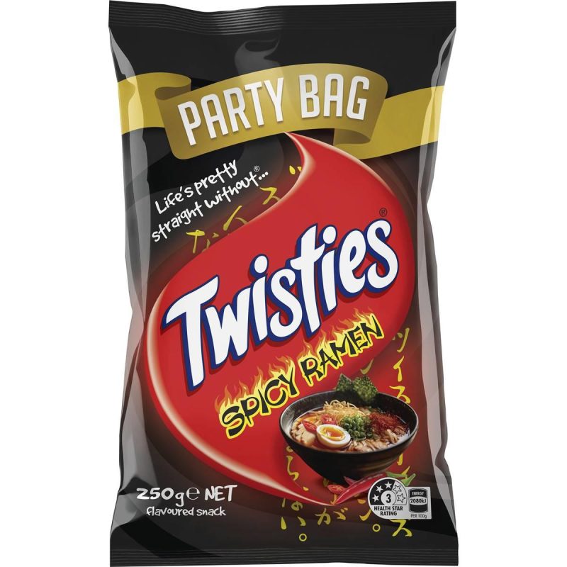 Twisties Spicy Ramen Chips Snacks Party Bag 250g