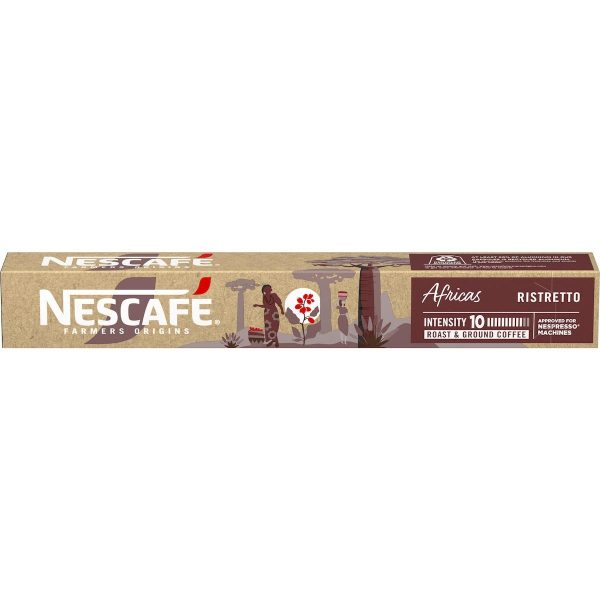 Nescafe Africa Ristretto Coffee Pods Capsules 10 Pack
