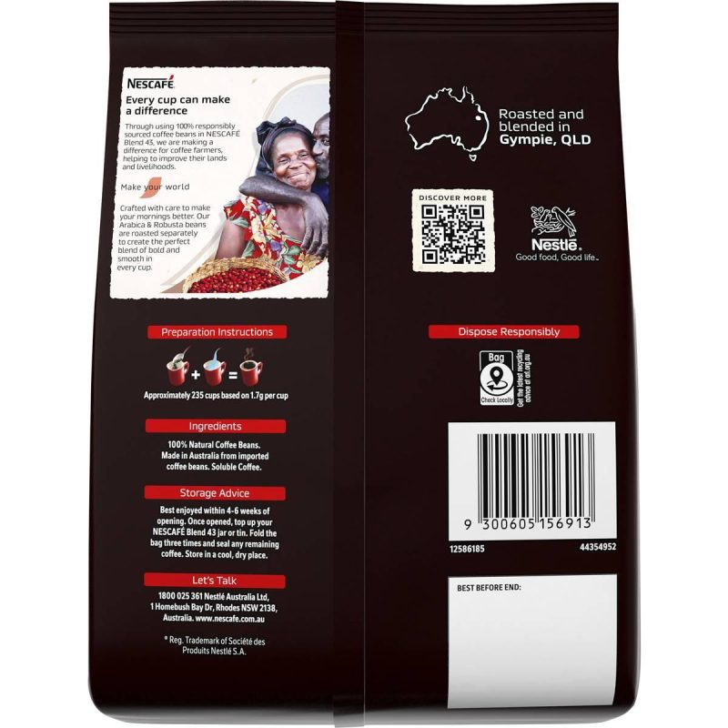 Nescafe Blend 43 Instant Coffee Refill Pouch 400g