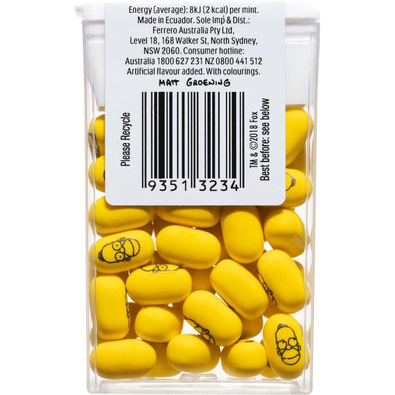 Tic Tac The Simpsons Donut Flavoured Mints Special Limited Edition 24g