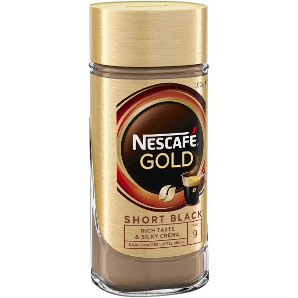 Nescafe Gold Short Black Espresso Instant Coffee Jar 100g