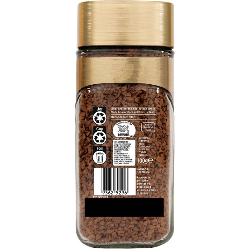 Nescafe Gold Original Medium Roast Instant Coffee Jar 100g