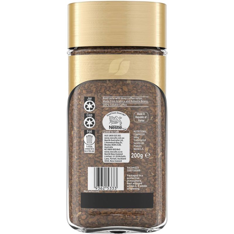 Nescafe Gold Intense Dark Roast Instant Coffee Jar 200g