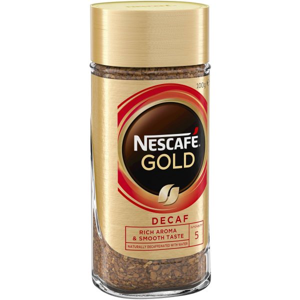 Nescafe Gold Decaf Decaffeinated Medium Roast Instant Coffee Jar 100g
