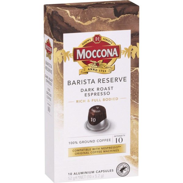 Moccona Barista Reserve Dark Roast Espresso Coffee Pods 10 Capsules