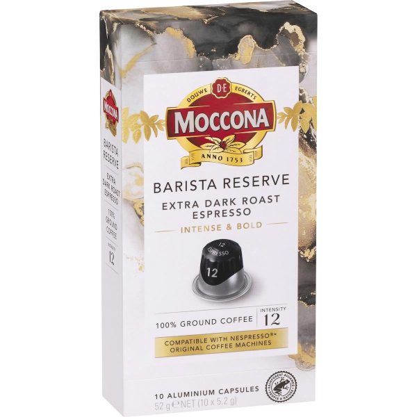 Moccona Barista Reserve Extra Dark Roast Espresso Coffee Pods 10 Capsules