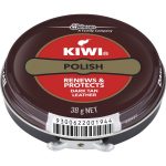 Kiwi Shoe Polish Renews Protects Leather Shoes Dark Tan 38g