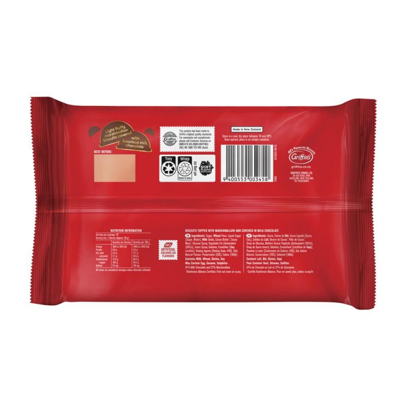 Griffins Mallowpuffs Chocolate Marshmallow Biscuits 200g