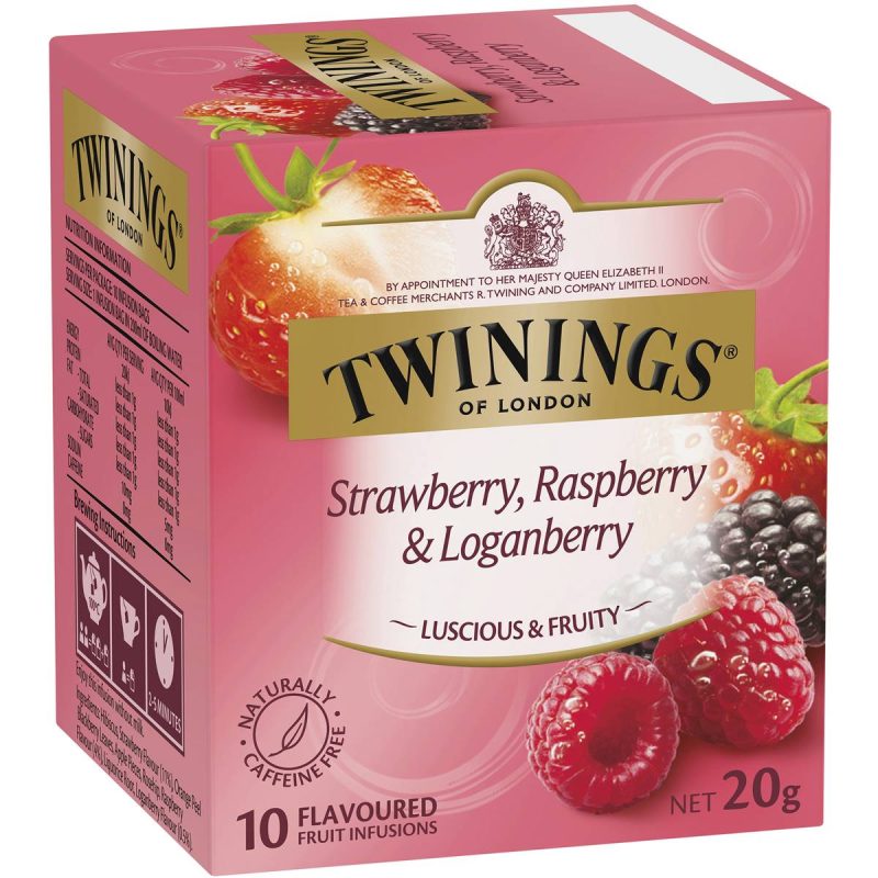 Twinings Strawberry Raspberry Loganberry Tea Bags 10 Pack