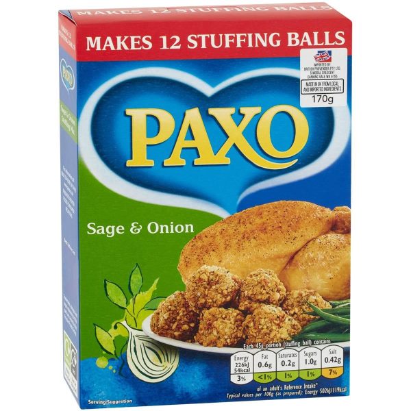 Paxo Sage and Onion Stuffing Mix for Turkey and Chicken 170g