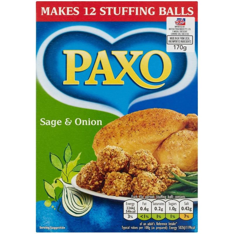 Paxo Sage and Onion Stuffing Mix for Turkey and Chicken 170g
